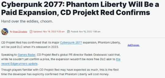 “保证不比本体贵 ”赛博朋克DLC确定付费 但这真不怪CDPR